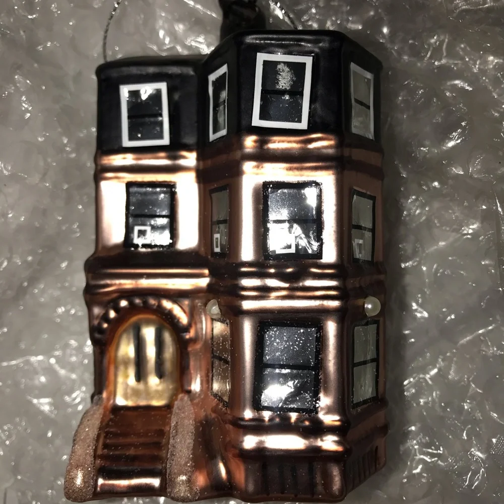 New West Elm Mercury Glass Brownstone Ornament